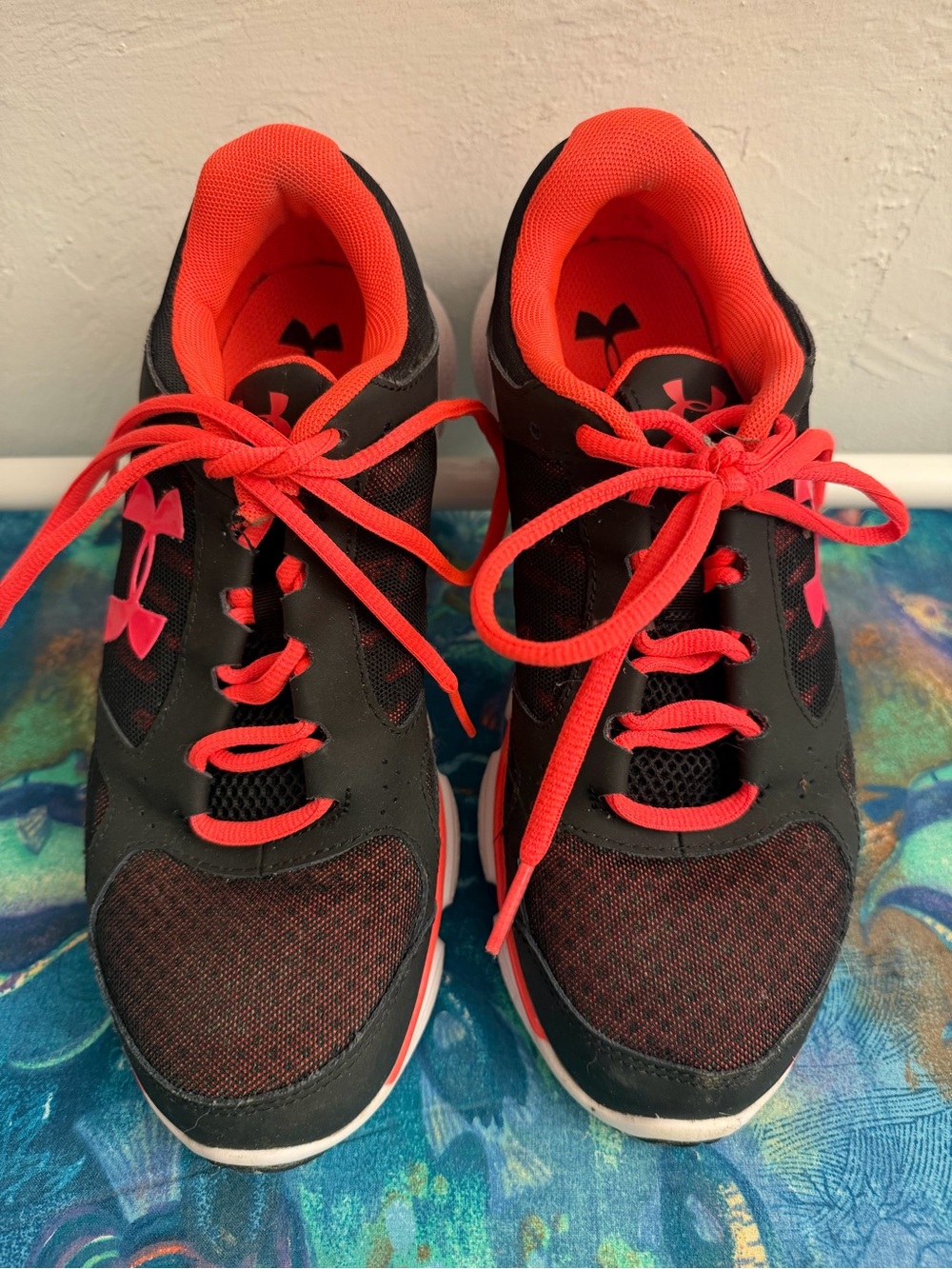 Under Armour Black and Neon Coral Training Sneakers - Picture 3 of 7